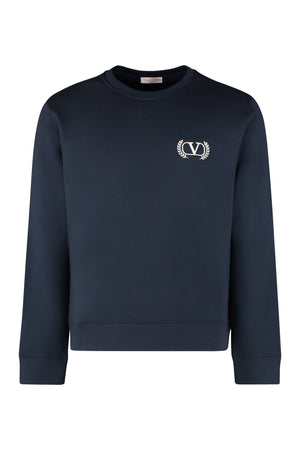 Embroidered cotton sweatshirt-0